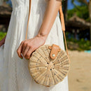 New Women Straw Bag Bohemian Bali Round Straw Rattan Bag Wicker Circle Beac