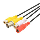 4Pin Aviation Head to RCA+BNC+DC Extension Cable Adapter for CCTV Camera