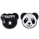 Panda Reversible Change Color Sequins Sew On Patches For Clothes Diy Crafts  Z