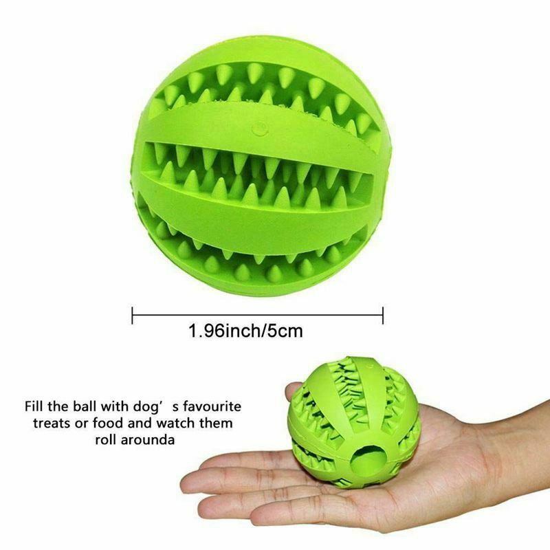 Dog Tooth Cleaning Balls,Chewing Food Toys Ball Non-Toxic Soft Rubber Ball  M8Q2