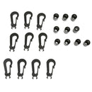 10 Black Kayak Boat Canoe Dinghy  Shock Cords End Snap Hooks Bag Clips