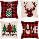 4pcs Linen Christmas Cushion Covers Throw Pillow Cover 45x45cm