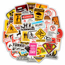 50pcs Cool Skateboard Stickers Bulk Pack Snowboard Vinyl Decor Decals Black