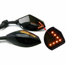 2Pcs Motorcycle Rearview Mirror Side View Amber Led Turn Signal Indicator F