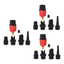 3 Sets Inflatable Boat Kayak Pump Valve Adapter Airbed Inflating Adaptor