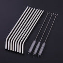 8Pcs/lot Reusable Drinking Straw Stainless Steel Metal Straw with 3 Cleaner