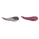 2Pcs Crystal Rhinesotne Large Angel Wing Pendant Lady Necklace Chain Gifts
