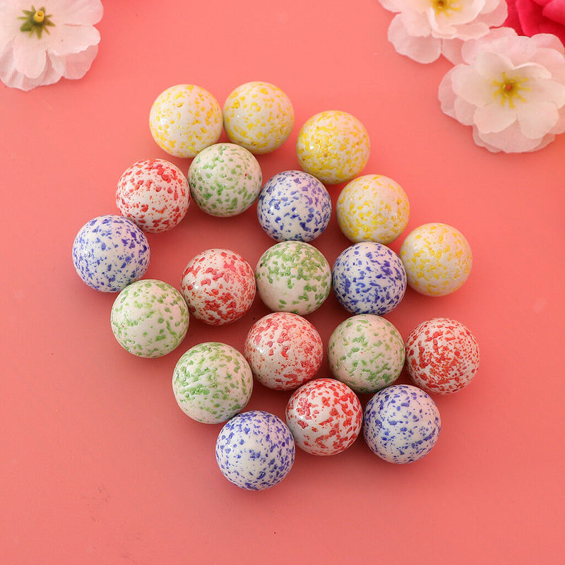 20x Speckled Marbles Glass Ball 25mm Boulders Stress Swirl Toys Home Decor