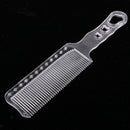 Clear Plastic Anti-static Barber Hairdressing Clipper Comb, Flat Top Fine