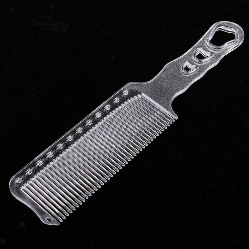 Clear Plastic Anti-static Barber Hairdressing Clipper Comb, Flat Top Fine