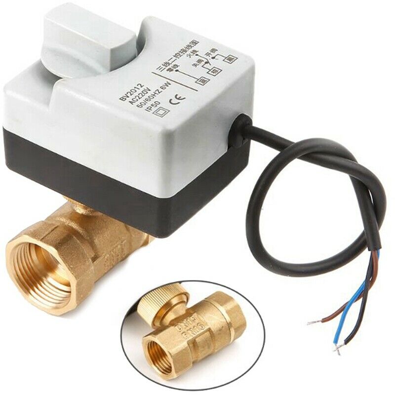 Ac220V Dn15 2 Way 3 Wires Motorized Ball Valve Electric Actuator With Manua G4F1