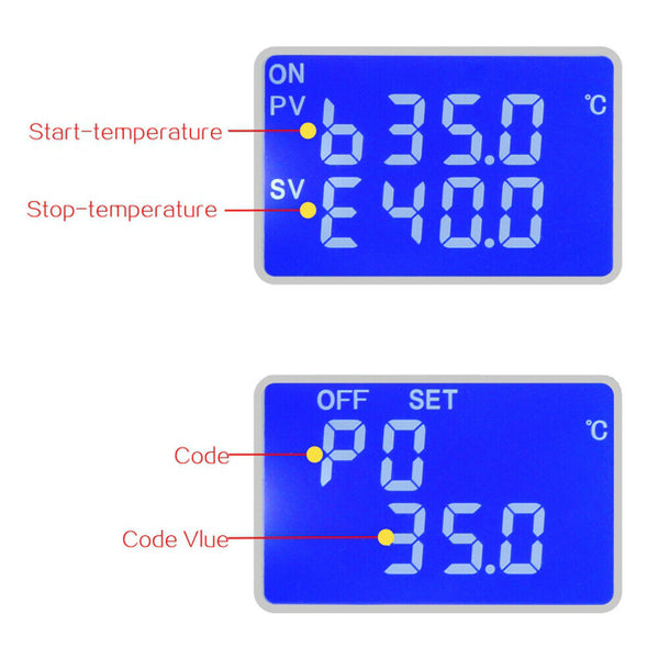 W4209 12V DC Digital Temperature Controller with Normally Open Relay NTC A#S