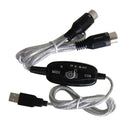 USB To MIDI Cable For Music Keyboard Adapter Converter, Black Extension Cable