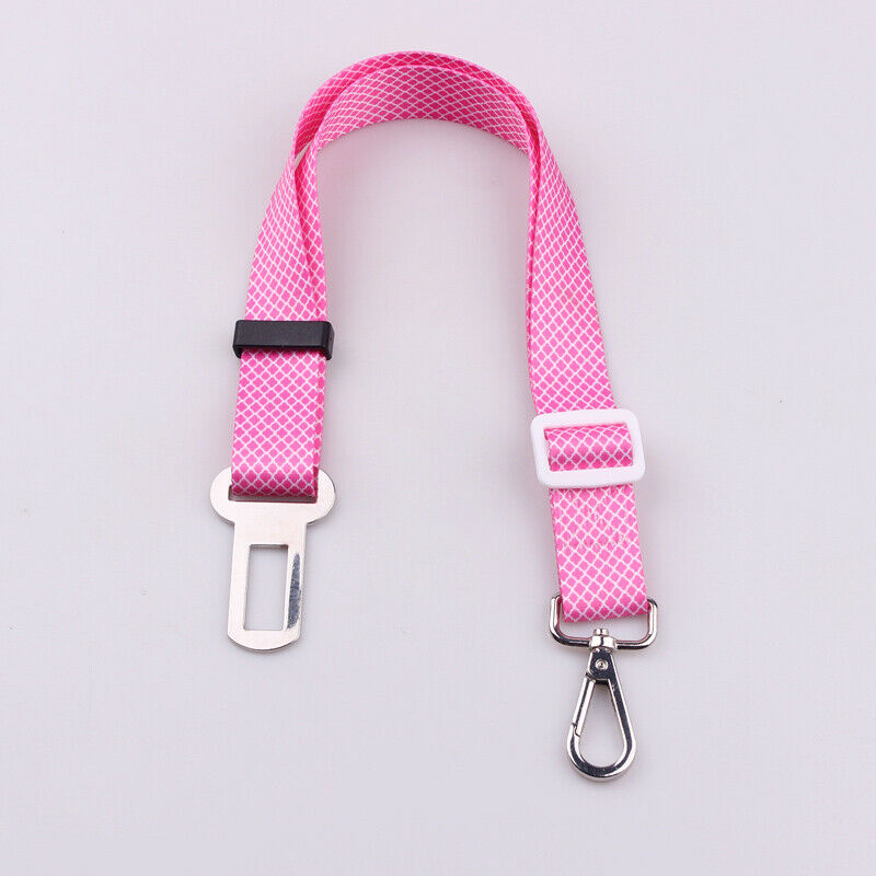 Plaid Dot Print Pets Puppy Seat Lead Leash Dog Harness Vehicle Seatbelt Pet