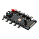 10-Way Sata Cooling Fan Concentrator 3pin And 4pin PCB Controller With Cables