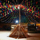 40m Colorful String Hanging Triangle Flag Polyester Party Banner Flags