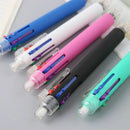 5 Colors 0.7mm In One Retractable Ballpoint Pens Mechanical Pencil School Office