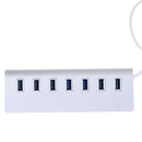 7-Port Aluminum USB 3.0 Hub + 5V/2A Power Adapter for PC Laptop Notebook Deskt%!