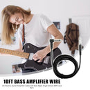 10ft Bass Amplifier Wire Cord Right Angle Stereo AMP Cable for Electric Guitar