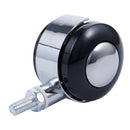 8mm Threaded Stem 50mm Dual Wheel Metal Frame Rotatable Caster Black Q4L7