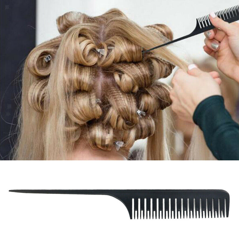 2Pcs Heat-resistant Sectioning Weave Highlighting Foiling Comb Rat Tail Comb