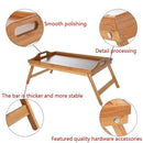 Natural Bamboo Breakfast Serving Tray with Handle Serving Breakfast in Bed