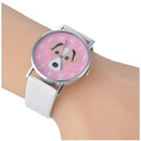 Cute Pet Dog Children Faux Leather Girl Watch Quartz Casual Womens Wristwat Q4M7