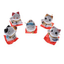 5PCS Smiling Ceramic Waving Paw Beckoning Fortune Cat Car Home Decor Gift