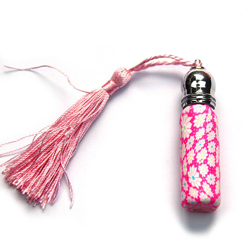 Glass Empty Perfume Essential Oil Roll On Roller Ball Polymer Clay Bottle 6mY Ew