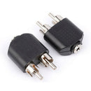 3.5mm  Female Jack To 2 Dual RCA Male Y Splitter Audio Adapter ConverterB Hn