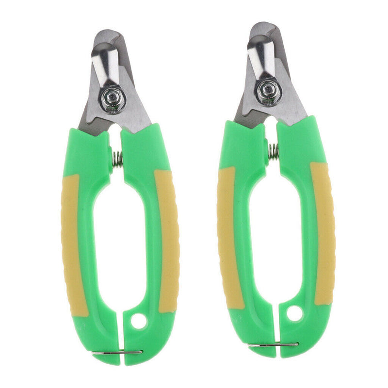 2PCS Pet Dog Cat Alloy Nail Clipper Trimmer for Small Animals Lock Green L
