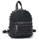 Women'S Leather Rivet Backpack Mini Punk Style Backpack Stitching Backpack