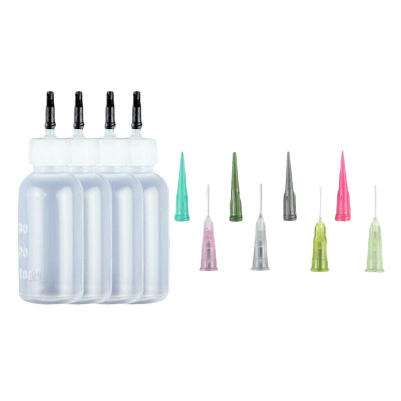 30ml Tattoo Ink Pigment Glue Oil Syringe Bottles with Precision Needle Tips Tool