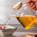 650Ml Olive Oil Dispenser Bottle Horn Mouth Oil Pot Condiment Oil Glass Bot P6F4