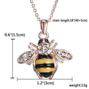 New hic Cute Women Ladies Honey Bumblebee Bee Crystal Pendant Chain Necklace 3CA
