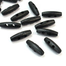 50 Pcs 3.5cm 2 Holes Black Wooden Horn Toggle Buttons Clothing Sewing Accessory