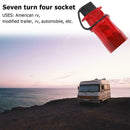 7 Way Round to 4 Pin Flat Blade Trailer Connector Plug Light Adapter for RV
