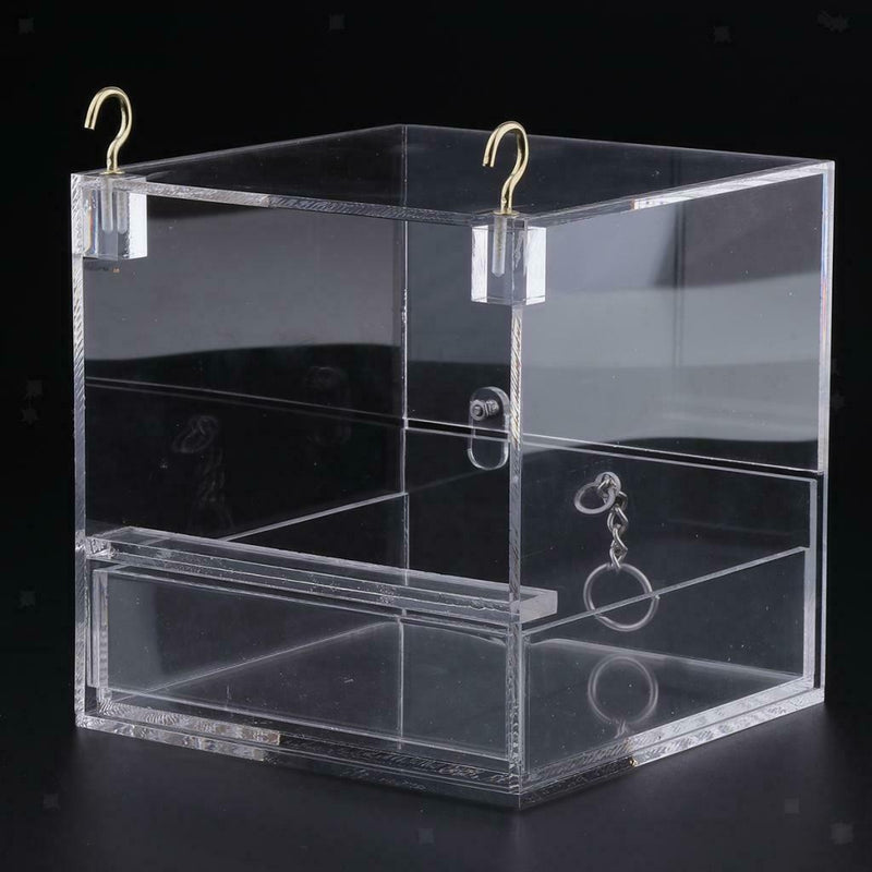 Pet Feeder Food Water Feeding Box For Small Medium Large Birds S