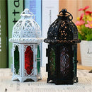 1X(Classic Moroccan Decor Windproof Candle Holders Votive Iron Glass Hangin