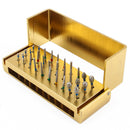 30x Dental Diamond Burs Drill +Disinfection Bur Block High Speed Handpieces Q9A9