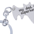 1XMy Dad My Superhero" bat shape keychain daddy keyrings gift for Fathers Day JR
