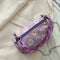 Daisy Flower Handbag Beach Women Canvas Chain Shoulder Bucket Bag (Purple)