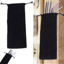Universal Reusable Straw Velvet Storage Bag Drawstring Pouch Jewelry Organizer