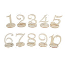 1-10 Wooden Table Numbers Set with Base Birthday Wedding Party Decor Gifts