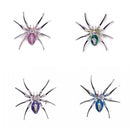 4pcs Dazzling Spider Brooch Crystal Rhinestone Animal Pins Wedding Jewelry