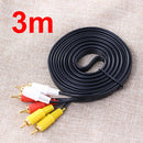 3 RCA Composite Male to Male Audio Video AV Cable for DVD TV