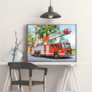 5D DIY Full Drill Diamond Painting Fire Truck Embroidery Mosaic Craft Kit