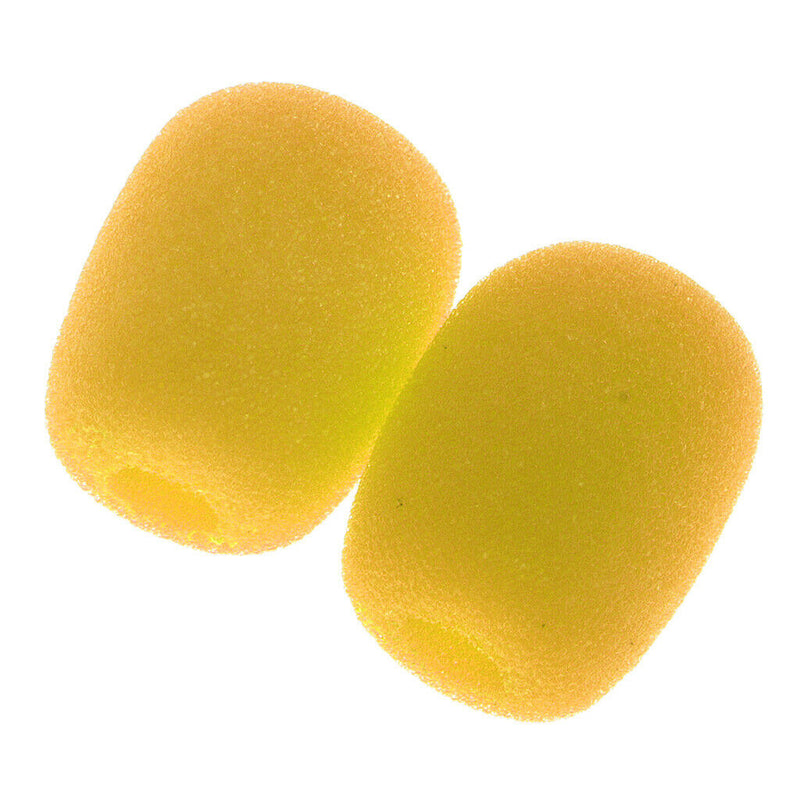 10pcs/Pack Mini Size Headset Microphone Protective Sponges Cover Yellow