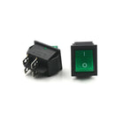 5PCS Green Lamp 4 Pin ON/OFF 2 Position DPST Rocker Switch 16A/250V KCD4-201 M&