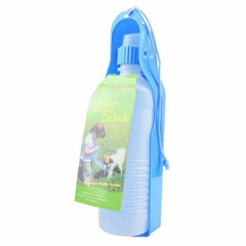 Portable Pet Travel Water Dispenser,Dog Feeding Water Bottle 17oz(Blue) W8Q7